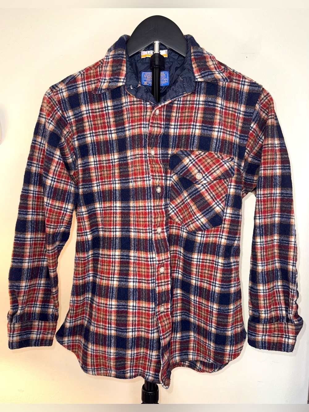 Pendleton Lobo Vintage plaid flannel shirt jacket from the 1980s, kids size L